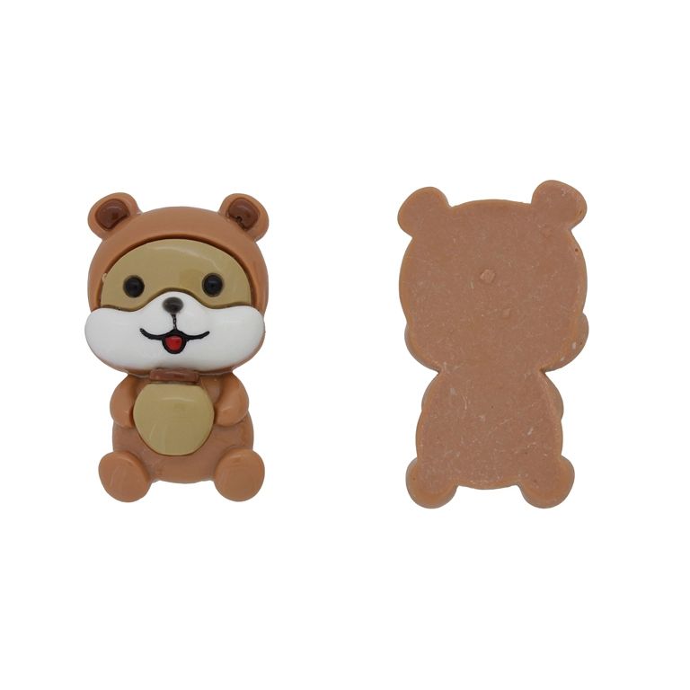 ПЛАСТМАСОВИ МЪНИСТА - РЕЗИН 3D - ЗА ЗАЛЕПВАНЕ - МЕЧЕ 64 ГЪРНЕ - 32х55х15мм КАФЯВО СВ.-БЕЖОВО-БЯЛО - ПАКЕТ 10 бр.