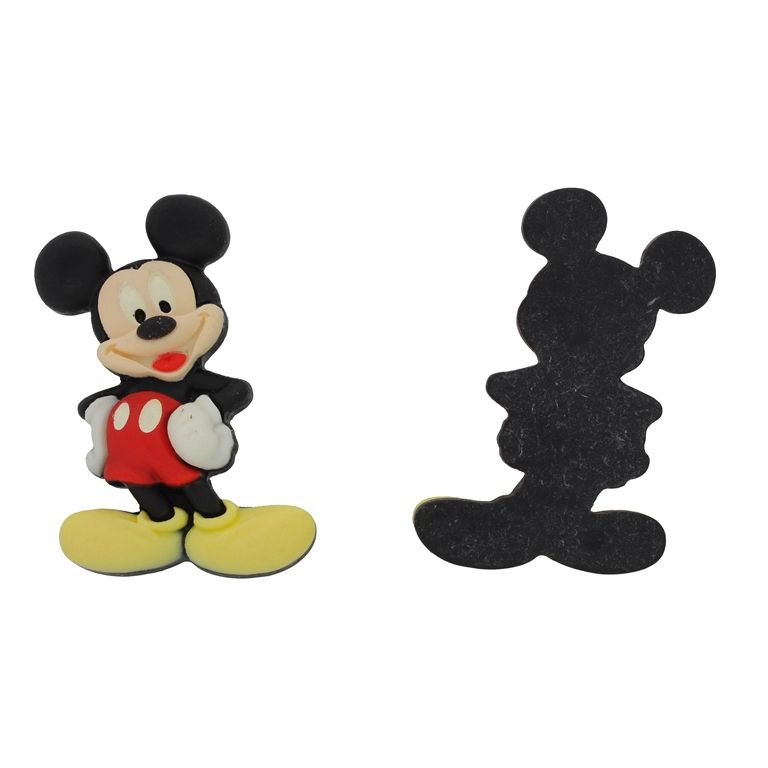 ПЛАСТМАСОВИ МЪНИСТА - РЕЗИН 3D - ЗА ЗАЛЕПВАНЕ - МИКИ МАУС 06 - 38х61х12мм ЧЕРВЕНО-ЖЪЛТО-ЧЕРНО - ПАКЕТ 10 бр.