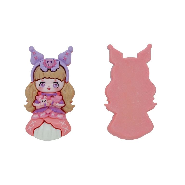 ПЛАСТМАСОВИ МЪНИСТА - РЕЗИН 3D - ЗА ЗАЛЕПВАНЕ - МОМИЧЕ 41 - 34х63х11мм БЕЖОВО-ПРАСКОВЕНО-ЛИЛАВО СВ. - ПАКЕТ 10 бр.