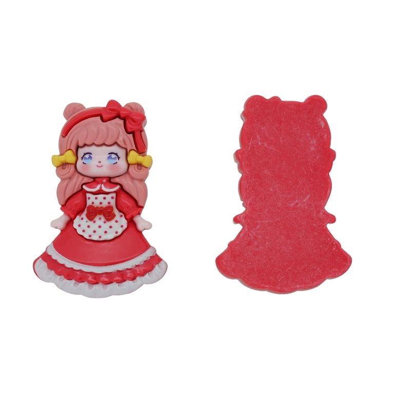 ПЛАСТМАСОВИ МЪНИСТА - РЕЗИН 3D - ЗА ЗАЛЕПВАНЕ - МОМИЧЕ 42 - 47х60х10мм БЕЖОВО-СИНЬО Т.-БЯЛО - ПАКЕТ 10 бр.