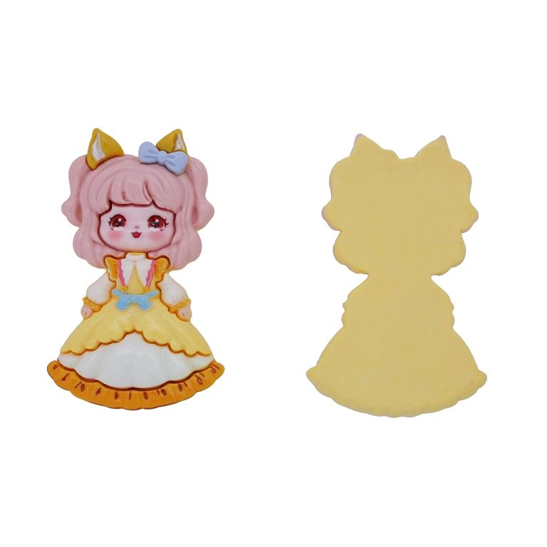 ПЛАСТМАСОВИ МЪНИСТА - РЕЗИН 3D - ЗА ЗАЛЕПВАНЕ - МОМИЧЕ 47 - 39х63х12мм РОЗОВО СВ.-ЖЪЛТО СВ.-БЯЛО - ПАКЕТ 10 бр.