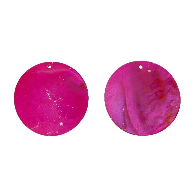 MOTHER OF PEARL BEADS - PENDANT - CIRCLE 01 - 60x2.5mm CYCLAMEN (LIGHT) - SECOND-RATE - PACKAGE 10pcs. Hole-2.4mm 