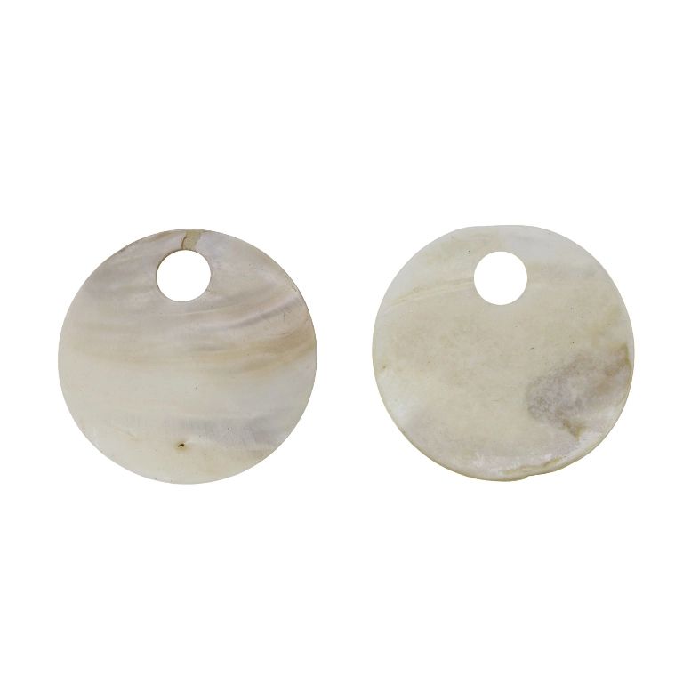 MOTHER OF PEARL BEADS - PENDANT - CIRCLE 02 - 60x2.5mm WHITE - SECOND-RATE - PACKAGE 10pcs. Hole-12.0mm 