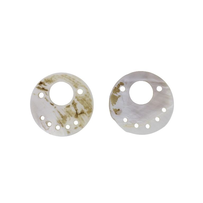 MOTHER OF PEARL BEADS - PENDANT - CIRCLE 06 - 50x2.5mm WHITE - SECOND-RATE - PACKAGE 20pcs. Hole-4.0mm 
