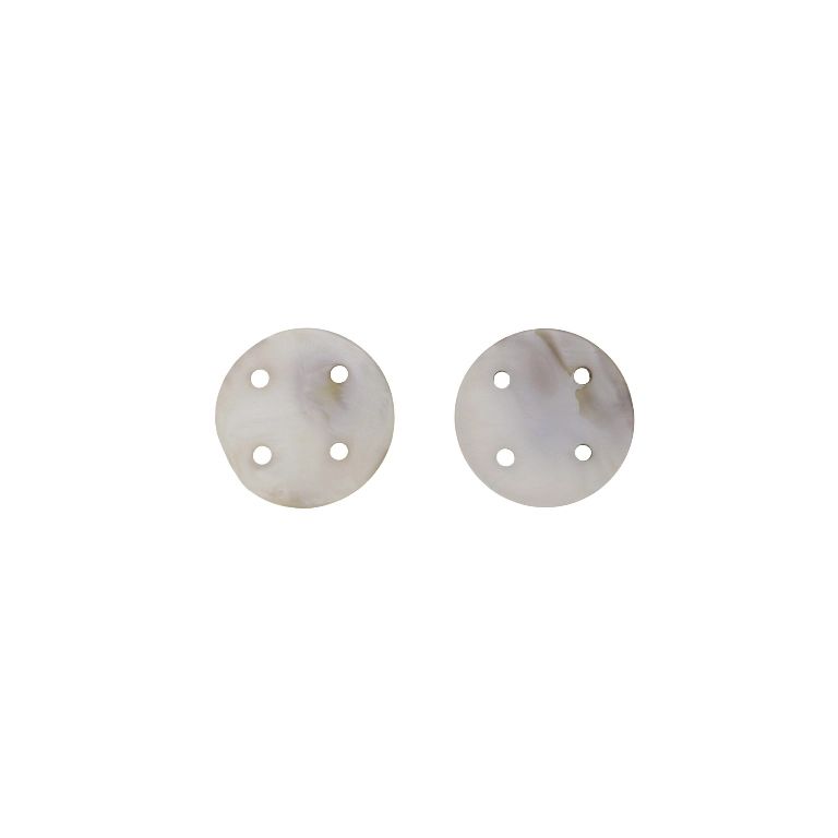 MOTHER OF PEARL BEADS  - CONNECTING ELEMENT - CIRCLE 07 - 34x1.5mm WHITE - 2pcs. Hole-3.5mm 