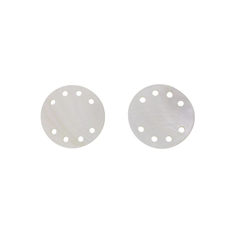 MOTHER OF PEARL BEADS  - CONNECTING ELEMENT - CIRCLE 08 - 45x2.0mm WHITE - 2pcs. Hole-3.5mm 