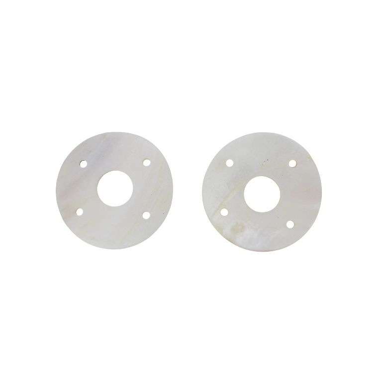 MOTHER OF PEARL BEADS  - CONNECTING ELEMENT - CIRCLE 09 - 48x2.0mm WHITE - 2pcs. Hole-3.0mm 