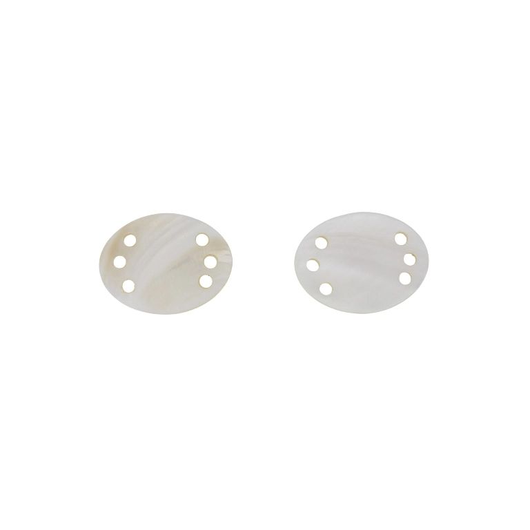 MOTHER OF PEARL BEADS  - CONNECTING ELEMENT - OVAL 01 - 40x30x3.0mm WHITE - 2pcs. Hole-3.5mm 