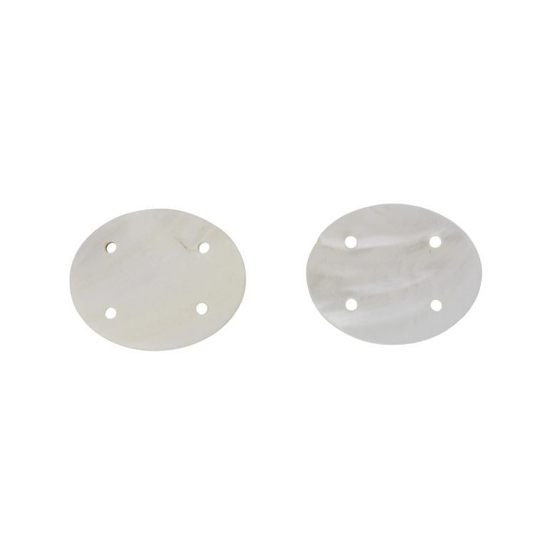 MOTHER OF PEARL BEADS - CONNECTING ELEMENT - OVAL 02 - 50x40x2.0mm WHITE - PACKAGE 20pcs. Hole-3.0mm 