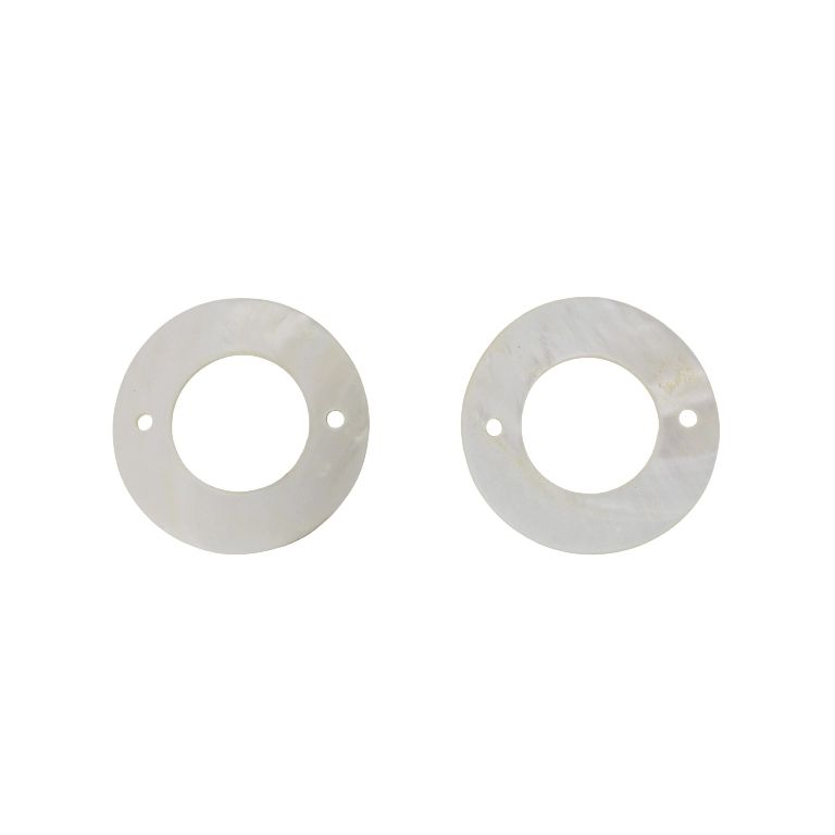 MOTHER OF PEARL BEADS - CONNECTING ELEMENT - RING 01 - 50x2.5mm WHITE - PACKAGE 20pcs. Hole-3.2mm 