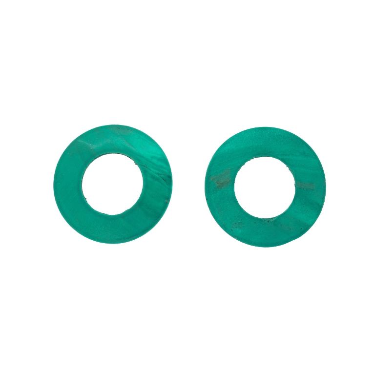 MOTHER OF PEARL BEADS - CONNECTING ELEMENT - RING 02 - 50x2.5mm TURQUOISE - PACKAGE 10pcs. Hole-25.0mm 