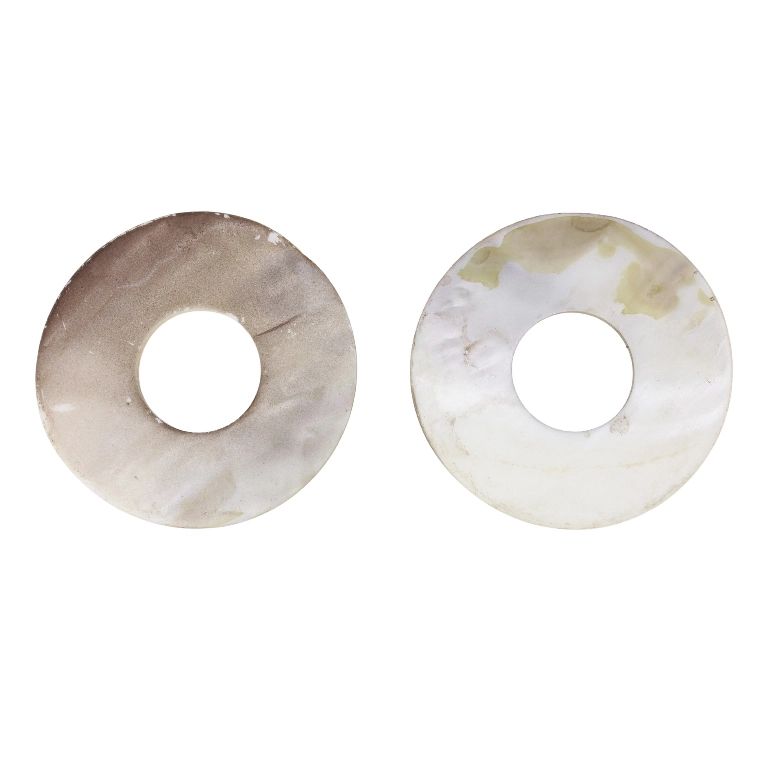 MOTHER OF PEARL BEADS - CONNECTING ELEMENT - RING 03 - 65x2.2mm BEIGE - SECOND-RATE - PACKAGE 10pcs. Hole-25mm 