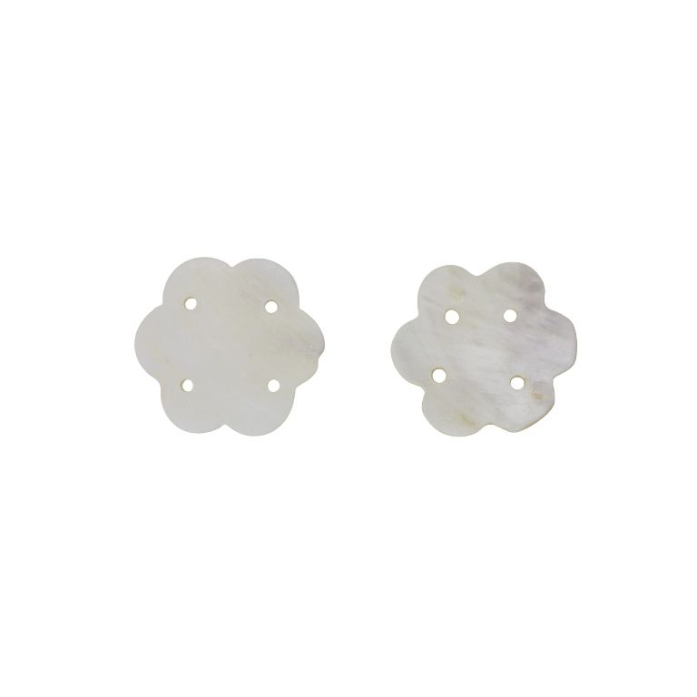 MOTHER OF PEARL BEADS - CONNECTING ELEMENT - FLOWER 02 - 45x3.0mm WHITE - SECOND-RATE - PACKAGE 20pcs. Hole-3.0mm 