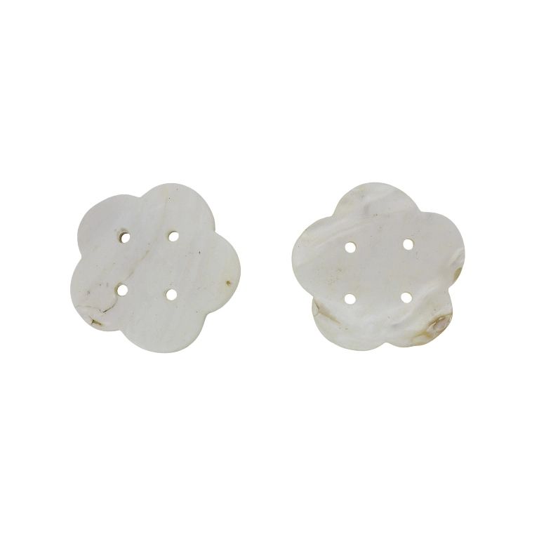 MOTHER OF PEARL BEADS - CONNECTING ELEMENT - FLOWER 02 - 49x3.0mm WHITE - SECOND-RATE - PACKAGE 20pcs. Hole-3.5mm 