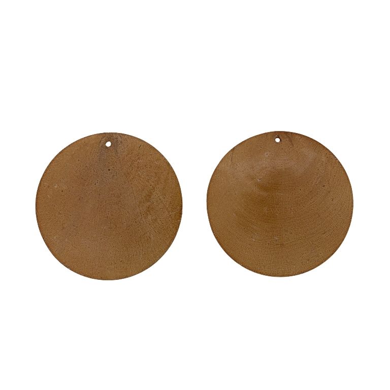 MOTHER OF PEARL BEADS - FLAKE 01 - CIRCLE - 60x0.7mm BROWN - PACKAGE 20pcs. Hole-1.6mm 