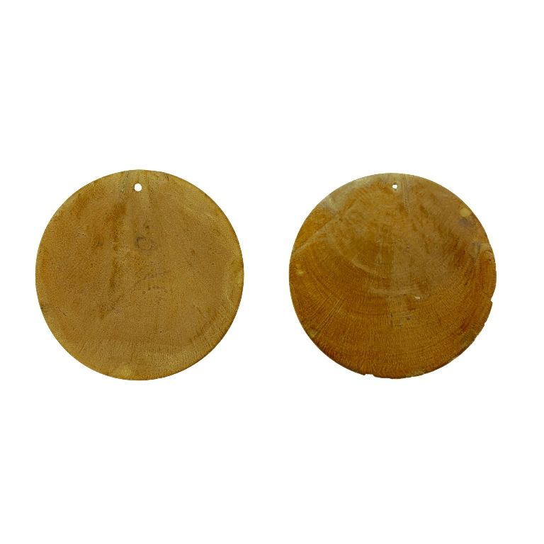 MOTHER OF PEARL BEADS - FLAKE 01 - CIRCLE - 60x0.7mm BROWN - SECOND-RATE - PACKAGE 20pcs. Hole-1.6mm 