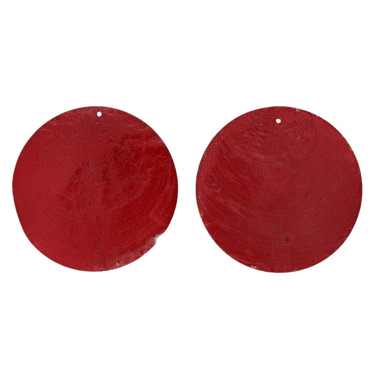 MOTHER OF PEARL BEADS - FLAKE 01 - CIRCLE - 70x0.7mm RED - SECOND-RATE - PACKAGE 20pcs. Hole-1.6mm 