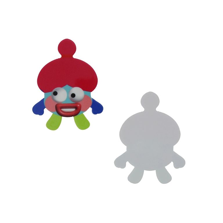 ПЛАСТМАСОВИ МЪНИСТА - РЕЗИН 2D - ЗА ЗАЛЕПВАНЕ - МОМИЧЕ 53 - 38х50х1.5мм ЦИКЛАМА-СИНЬО Т.-ЗЕЛЕНО СВ. - ПАКЕТ 20 бр.  