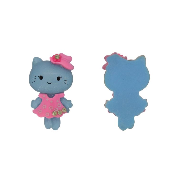 ПЛАСТМАСОВИ МЪНИСТА - РЕЗИН 3D - ЗА ЗАЛЕПВАНЕ - КИТИ 20 - 29х50х11мм СИНЬО-РОЗОВО-ЧЕРНО - ПАКЕТ 20 бр.  