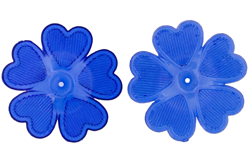 TRANSPARENT PLASTIC BEADS - FLOWER 07 - 41x6mm BLUE (DARK) V44 - PACKAGE 500g Hole-1.8mm (185pcs.)