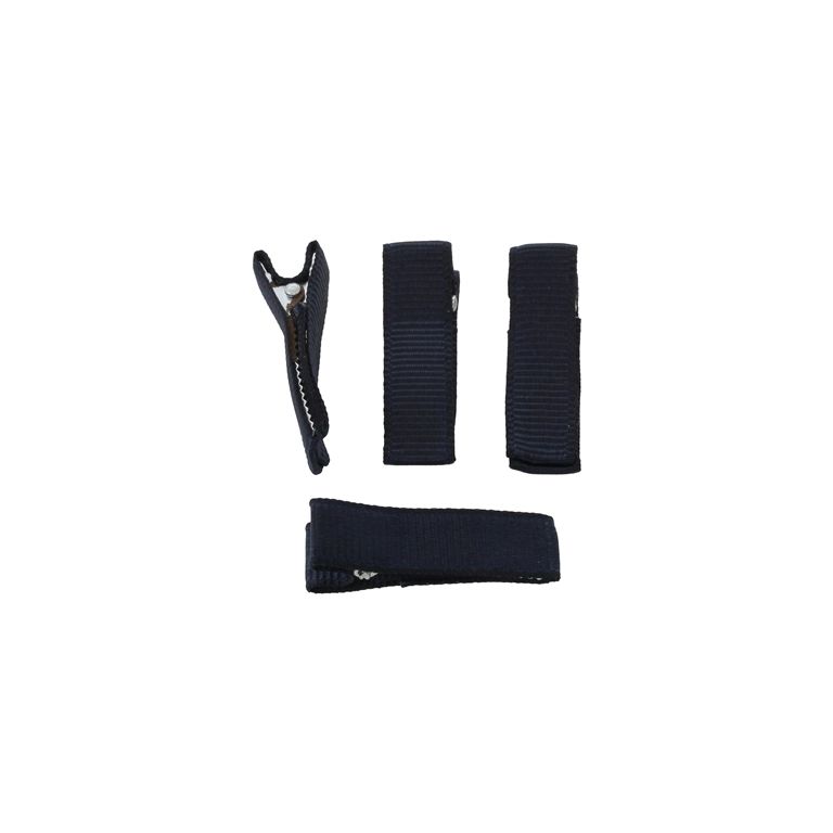 МЕТАЛНИ ЕЛЕМЕНТИ - ФИБА - ЩИПКА 04 - МЕТАЛ И САТЕН - 35х10х11мм НИКЕЛ И СИНЬО Т. 020 - В КАЧЕСТВО - ПАКЕТ 50 бр.