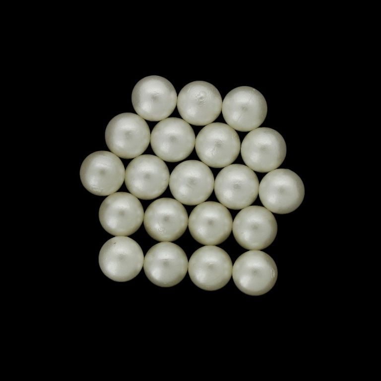 МЪНИСТА ЛЕПЯЩИ - ПЛАСТМАСОВИ ПЕРЛИ - ТОПЧЕ 8мм ЕКРЮ 119 - 20 гр. (76 бр.)