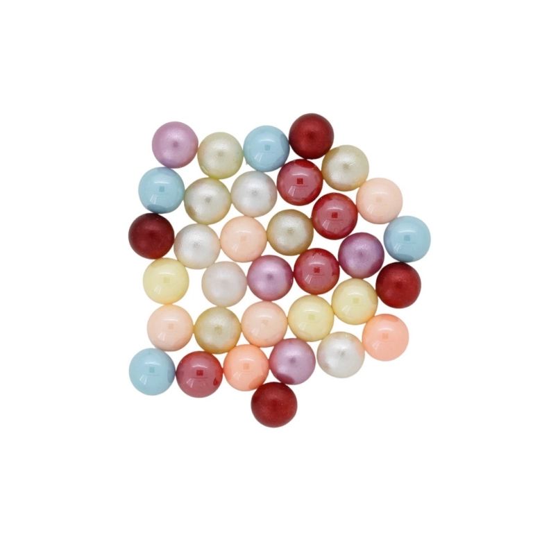 МЪНИСТА ЛЕПЯЩИ - ПЛАСТМАСОВИ ПЕРЛИ - ТОПЧЕ ГЛАНЦ 6мм МИКС 130 - 20 гр. (176 бр.)