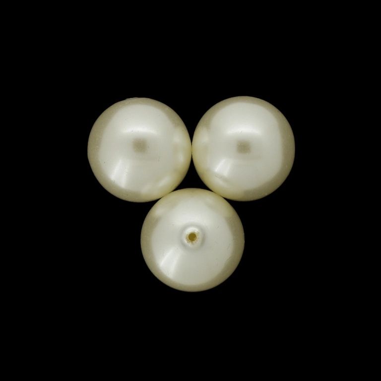 МЪНИСТА ЛЕПЯЩИ ЗА ЩИФТ - ПЛАСТМАСОВИ ПЕРЛИ - ТОПЧЕ 18мм ЕКРЮ 121 - 20 гр. (6 бр.) Отвор-1.4мм