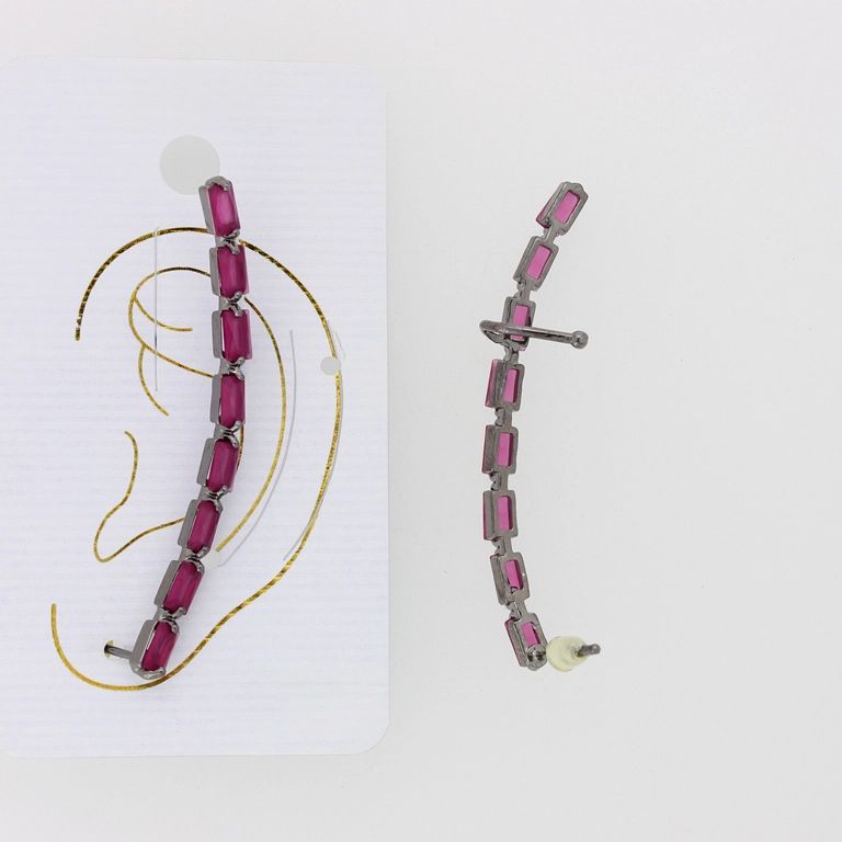 БИЖУТЕРИЯ - ОБЕЦА ПО УХОТО - ЛЯВА - ЦИРКОН Е319 - НИКЕЛ-ЦИКЛАМА - 1 бр.