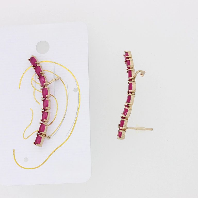 БИЖУТЕРИЯ - ОБЕЦА ПО УХОТО - ЛЯВА - ЦИРКОН Е881 - ЗЛАТИСТО И ЦИКЛАМА - ПАКЕТ 6 бр.