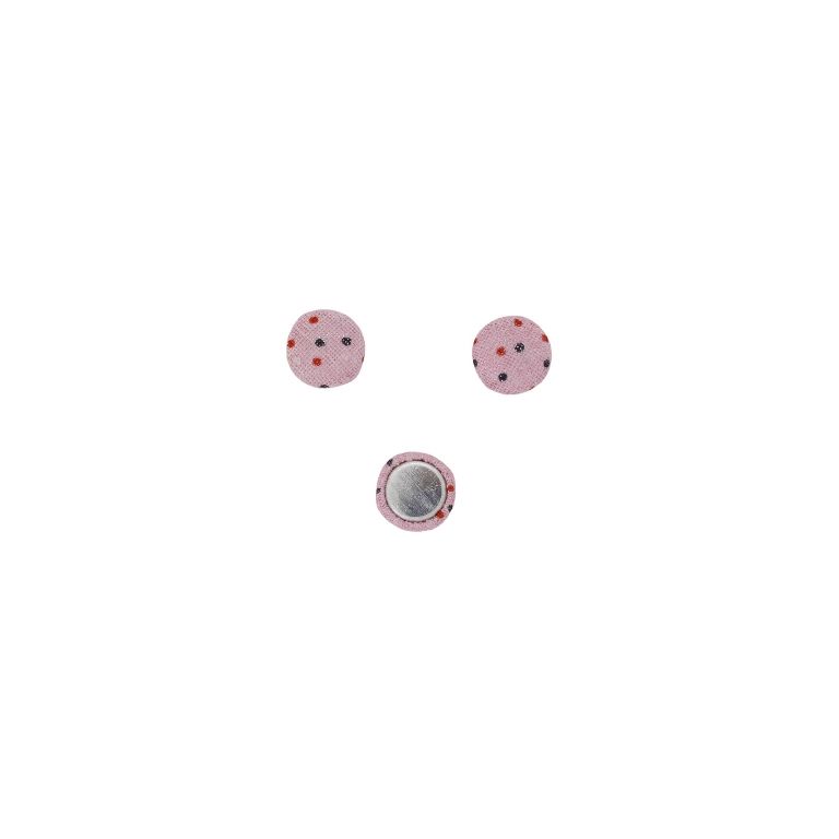 МЪНИСТА ЛЕПЯЩИ - ТЕКСТИЛНИ - ПОЛУСФЕРА 023 - 10х4мм - ТОЧКИ 03 - РОЗОВО И МИКС - ПАКЕТ 100 бр.