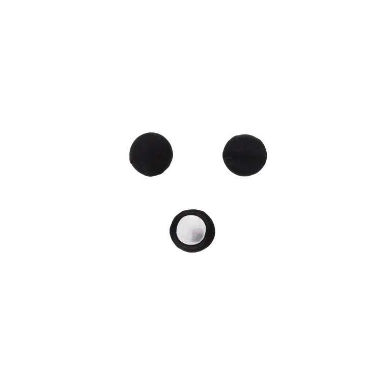 МЪНИСТА ЛЕПЯЩИ - ТЕКСТИЛНИ - ПОЛУСФЕРА 031 - 12х6мм - САТЕН 01 - ЧЕРНО - 10 бр.