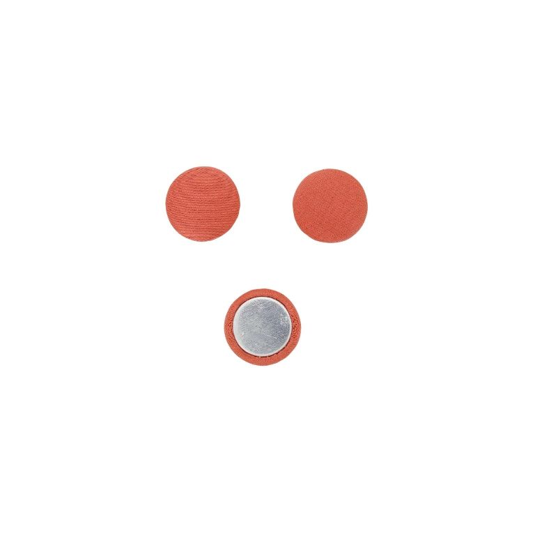 МЪНИСТА ЛЕПЯЩИ - ТЕКСТИЛНИ - ПОЛУСФЕРА 043 - 15х5мм - САТЕН 01 - КОРАЛ - ПАКЕТ 100 бр.