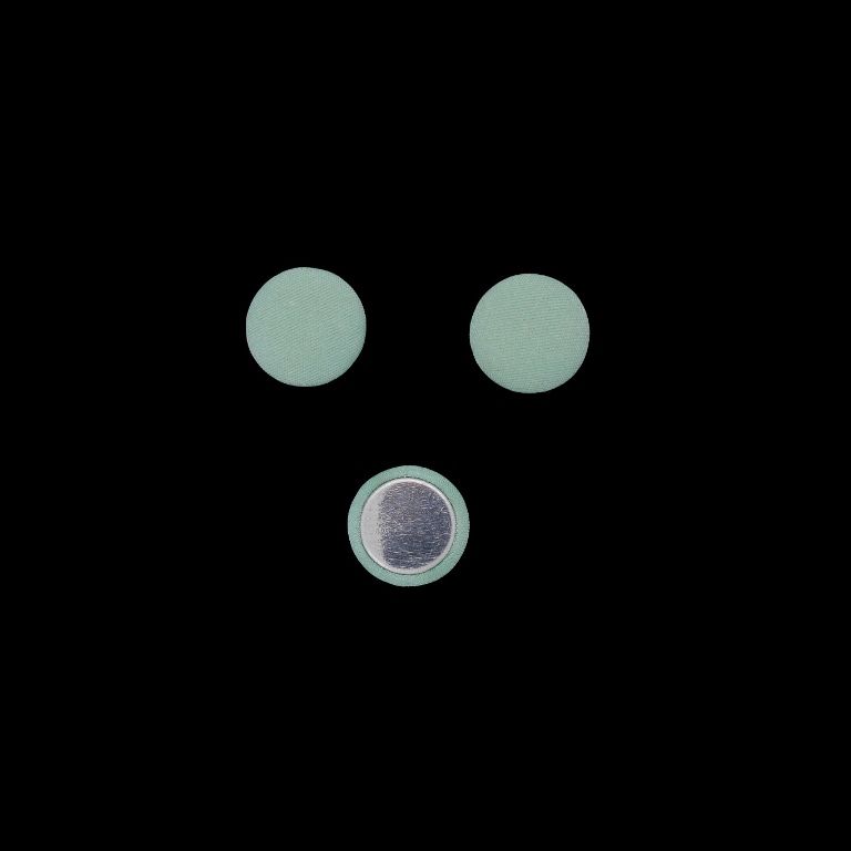 МЪНИСТА ЛЕПЯЩИ - ТЕКСТИЛНИ - ПОЛУСФЕРА 048 - 15х5мм - ЖОРЖЕТ 01 - МЕНТА СВ. - 10 бр.