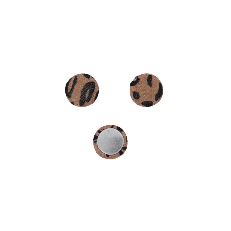 МЪНИСТА ЛЕПЯЩИ - ТЕКСТИЛНИ - ПОЛУСФЕРА 083 - 15х8мм - ЛЕОПАРДОВ ПРИНТ 02 - КОРАЛ Т. И ЧЕРНО - 10 бр.