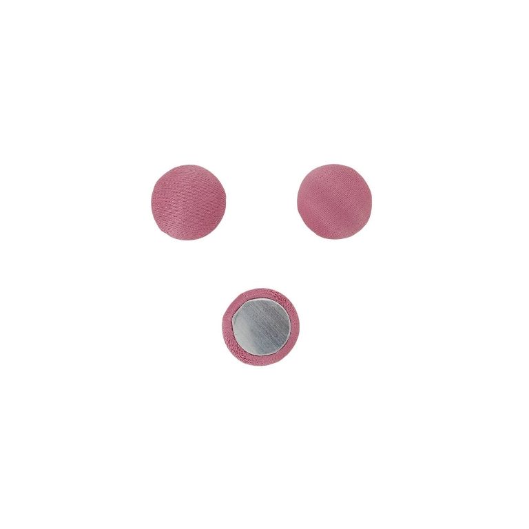 МЪНИСТА ЛЕПЯЩИ - ТЕКСТИЛНИ - ПОЛУСФЕРА 097 - 15х8мм - САТЕН 01 - РОЗОВО Т. - 10 бр.