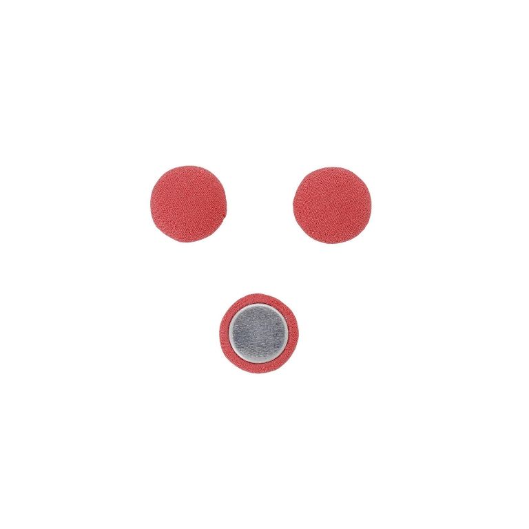 МЪНИСТА ЛЕПЯЩИ - ТЕКСТИЛНИ - ПОЛУСФЕРА 107 - 15х8мм - ЖОРЖЕТ 02 - КОРАЛ - 10 бр.