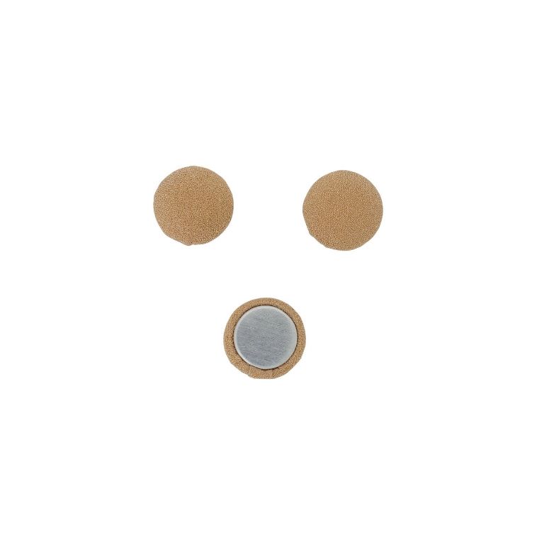 МЪНИСТА ЛЕПЯЩИ - ТЕКСТИЛНИ - ПОЛУСФЕРА 109 - 15х8мм - ЖОРЖЕТ 02 - ПРАСКОВЕНО СВ. - ПАКЕТ 100 бр.