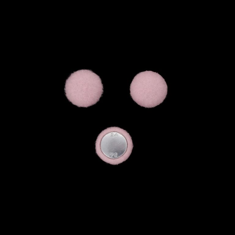 ADHESIVE BEADS - TEXTILE - HEMISPHERE 112 - 15x8mm - POLAR 01 - PINK (LIGHT) - PACKAGE 100pcs.