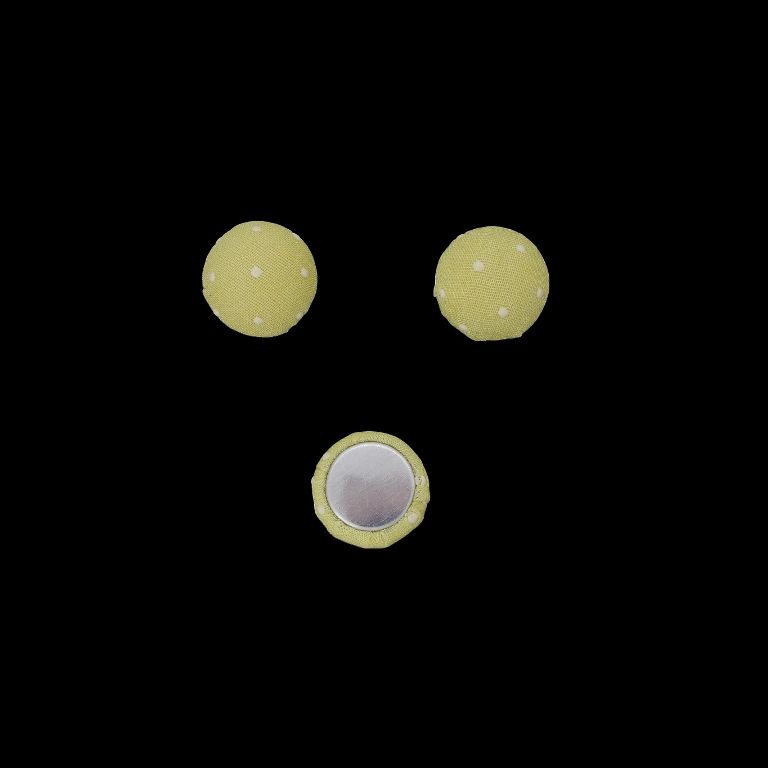 МЪНИСТА ЛЕПЯЩИ - ТЕКСТИЛНИ - ПОЛУСФЕРА 120 - 15х8мм - ТОЧКИ 03 - РЕЗЕДА СВ. И ЖЪЛТО СВ. - ПАКЕТ 100 бр.