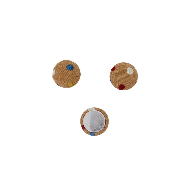 МЪНИСТА ЛЕПЯЩИ - ТЕКСТИЛНИ - ПОЛУСФЕРА 132 - 15х8мм - ТОЧКИ 07 - ПРАСКОВА СВ. И МИКС - 10 бр.