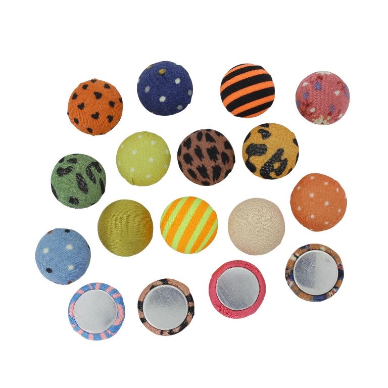 МЪНИСТА ЛЕПЯЩИ - ТЕКСТИЛНИ - ПОЛУСФЕРА МИКС 138 - 15х8мм - МИКС - ПАКЕТ 100 бр.