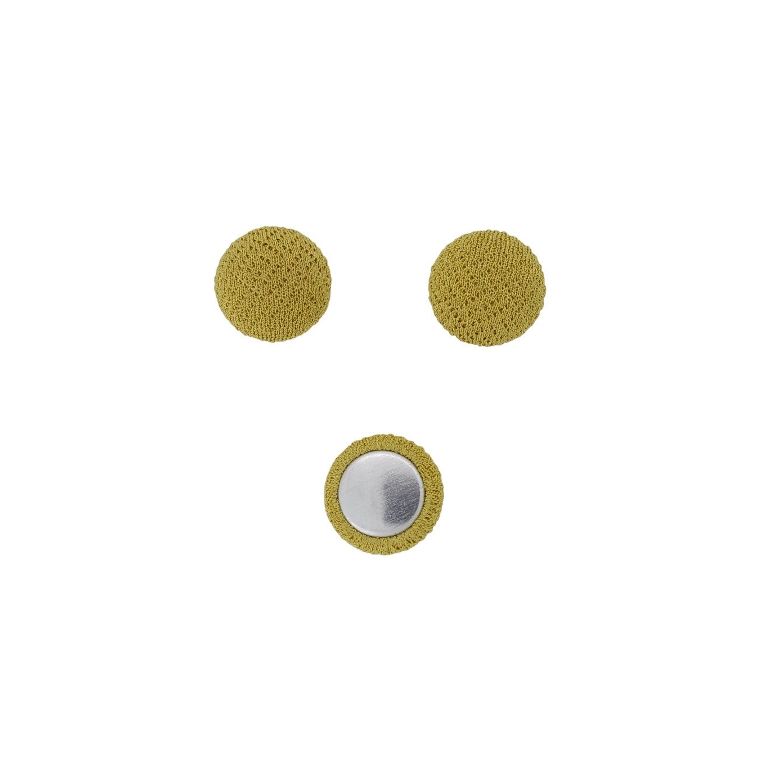 МЪНИСТА ЛЕПЯЩИ - ТЕКСТИЛНИ - ПОЛУСФЕРА 143 - 15х9мм - ЖОРЖЕТ 03 - ЖЪЛТО Т. - 10 бр.