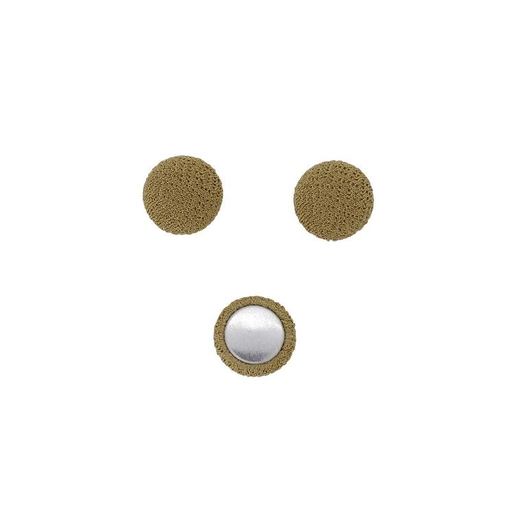 МЪНИСТА ЛЕПЯЩИ - ТЕКСТИЛНИ - ПОЛУСФЕРА 145 - 15х9мм - ЖОРЖЕТ 03 - БЕЖОВО - 10 бр.