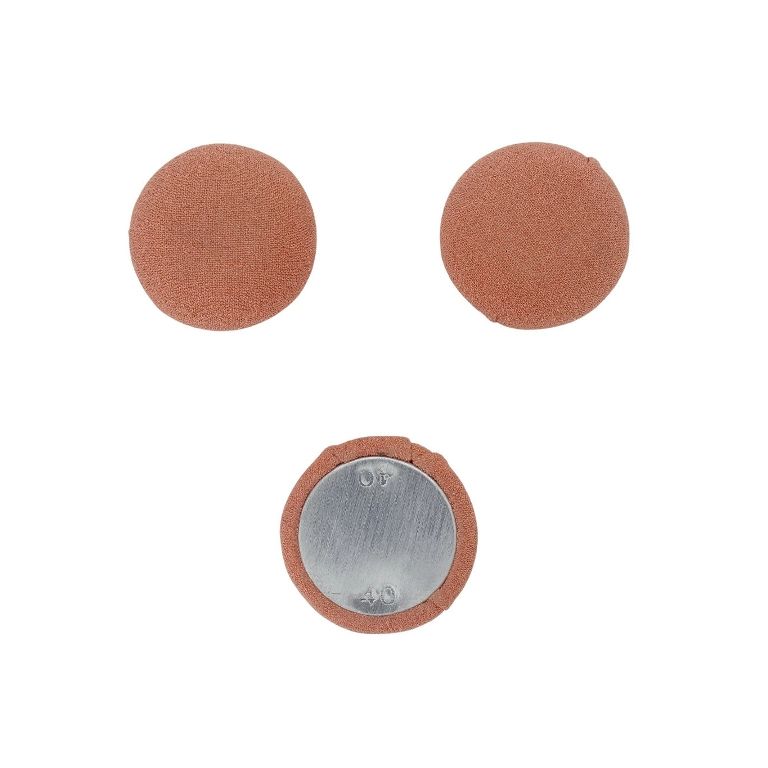 МЪНИСТА ЛЕПЯЩИ - ТЕКСТИЛНИ - ПОЛУСФЕРА 156 - 25х12мм - ЖОРЖЕТ 01 - КОРАЛ СВ. - ПАКЕТ 25 бр.