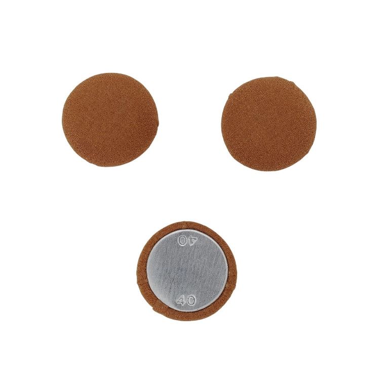 МЪНИСТА ЛЕПЯЩИ - ТЕКСТИЛНИ - ПОЛУСФЕРА 157 - 25х12мм - ЖОРЖЕТ 01 - КАФЯВО - ПАКЕТ 25 бр.