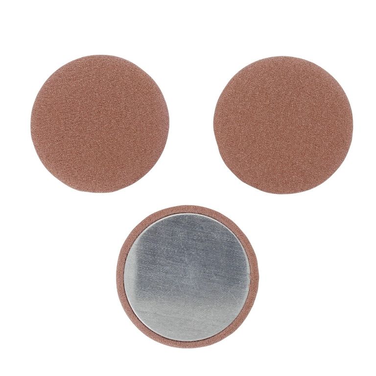 МЪНИСТА ЛЕПЯЩИ - ТЕКСТИЛНИ - ПОЛУСФЕРА 161 - 38х8мм - ЖОРЖЕТ 01 - ПЕПЕЛ ОТ РОЗИ - ПАКЕТ 20 бр.