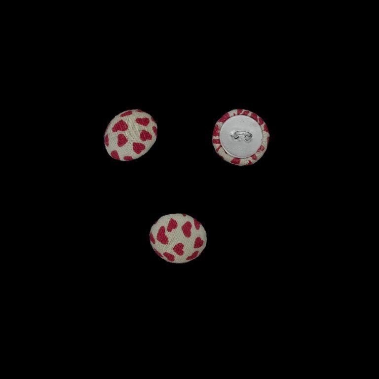 МЪНИСТА ЛЕПЯЩИ - ТЕКСТИЛНИ - КОПЧЕ 333 15х8мм - СЪРЦА 04 - БЯЛО И ЦИКЛАМА - 10 бр.