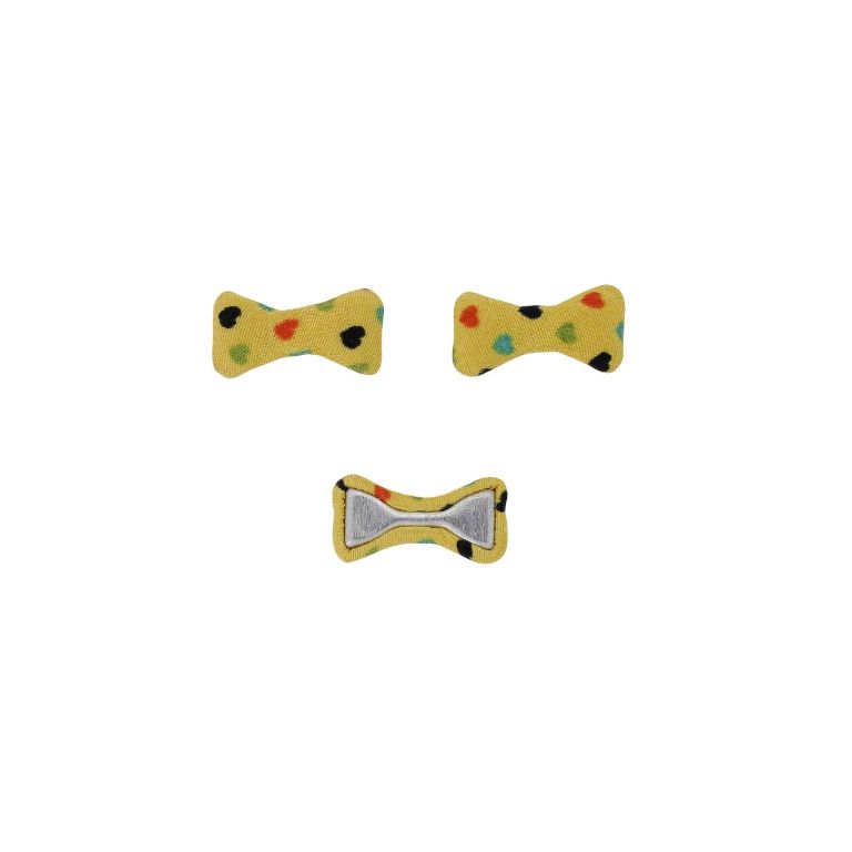 МЪНИСТА ЛЕПЯЩИ - ТЕКСТИЛНИ - ПАНДЕЛКА 299 21х11х4мм - СЪРЦА 03 - ЖЪЛТО И МИКС - 10 бр.