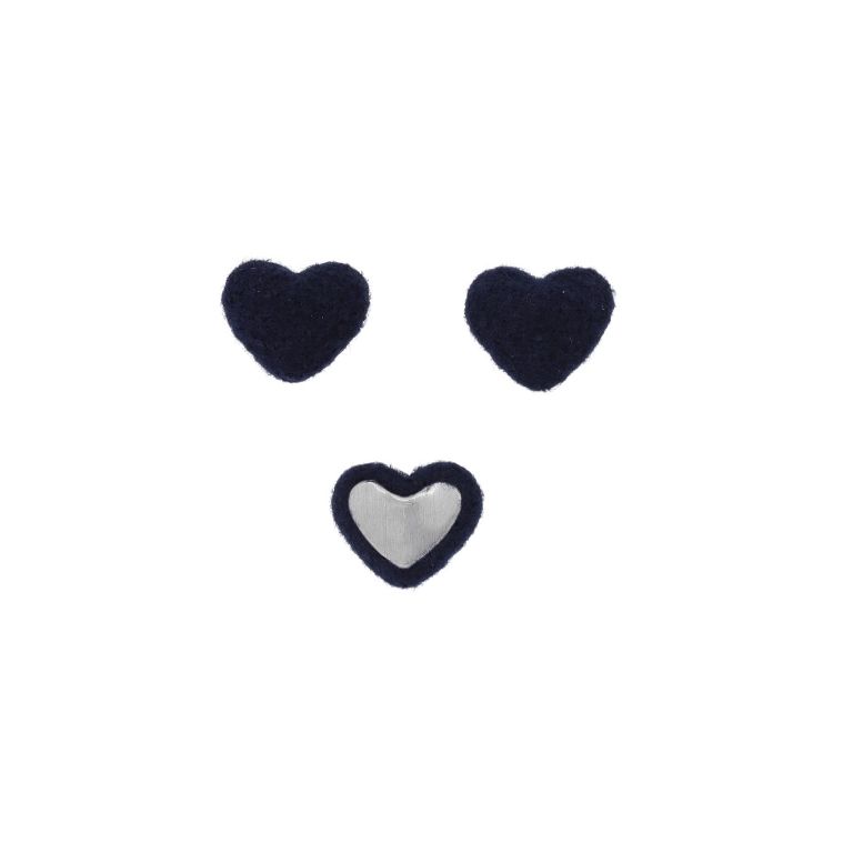 ADHESIVE BEADS - TEXTILE - HEART 283 18x15x6mm - POLAR 01 - BLUE (DARK) - PACKAGE 100pcs.